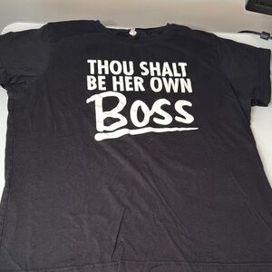 Black Graphic Tee - 'Thou Shalt Be Her Own Boss'